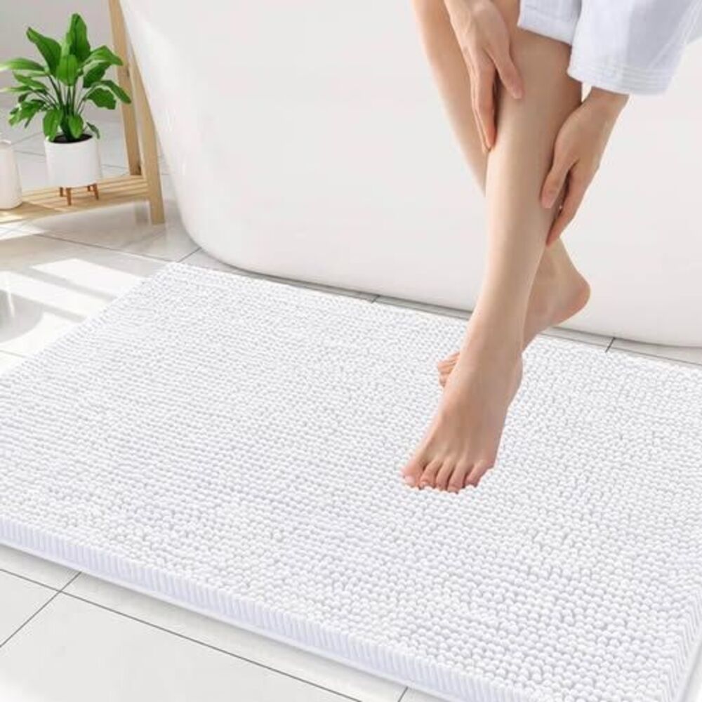 Smiry Bathroom Rugs 34X21, Luxury Chenille Extra Soft Absorbent Bath Mat
